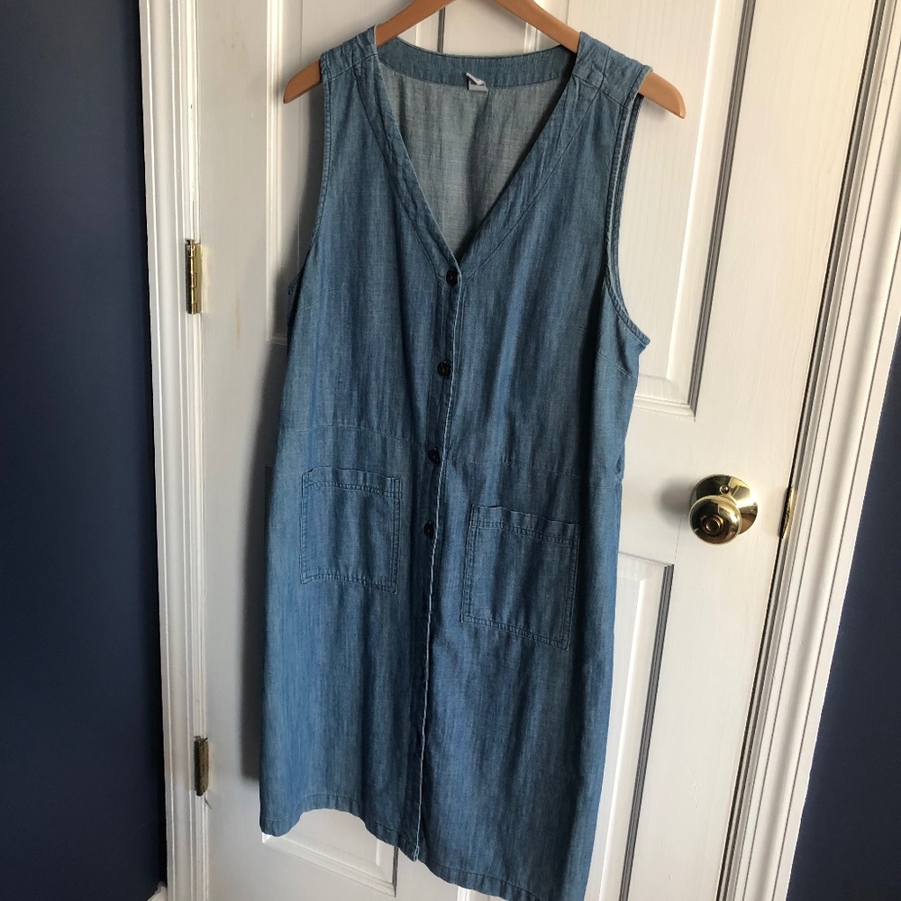 Old Navy Chambray Midi Dress in Light Blue